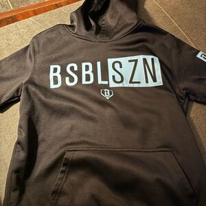 BSBLSZN Kids Hoodie - Black with Light Blue Logo